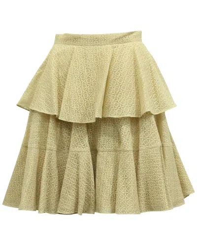 Pre-owned Alexander Mcqueen Ruffled Lace Tiered Skirt (authentic Pre-loved)