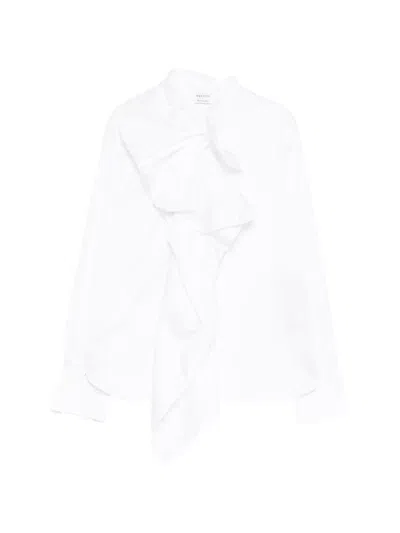 Alexander Mcqueen Ruffled Long-sleeve Shirt In White