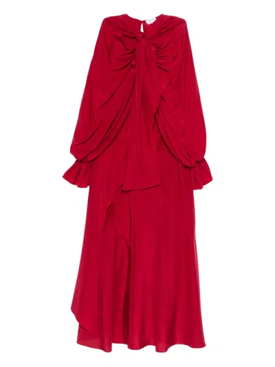 Alexander Mcqueen Ruffled Maxi Dress In Red