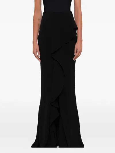 Alexander Mcqueen Ruffled Maxi Skirt In Black