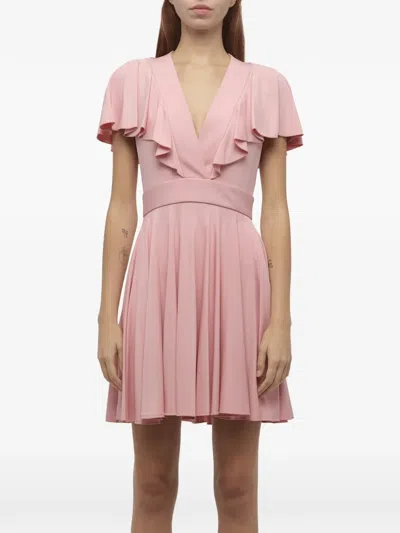 Alexander Mcqueen Ruffled Pleated Dress In Pink