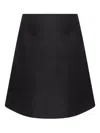 Alexander Mcqueen Ruffled Satin Skirt In Black