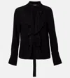 Alexander Mcqueen Ruffled Silk Blouse In Black