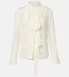 Alexander Mcqueen Ruffled Silk Blouse In White
