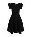 Alexander Mcqueen Ruffled Sleeve Mini Dress In Black