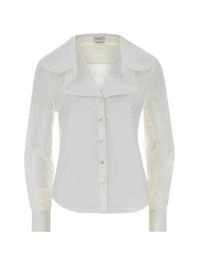 Alexander Mcqueen Ruffled-collar Long-sleeve Shirt In White