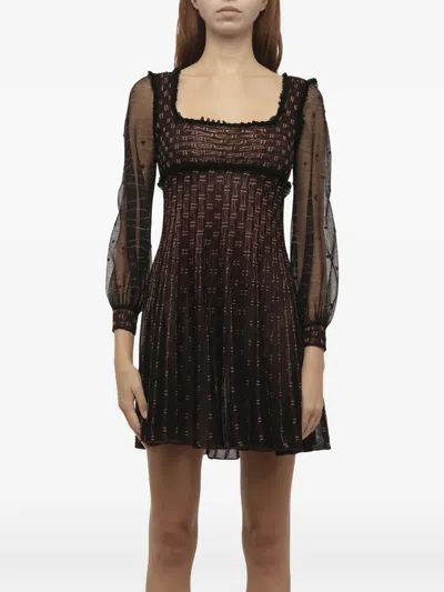 Alexander Mcqueen Ruffle-trimmed Tulle Mini Dress In Black