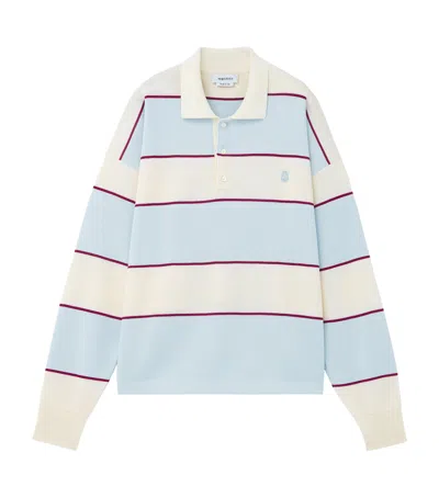 Alexander Mcqueen Rugby Striped Polo Shirt In Blue