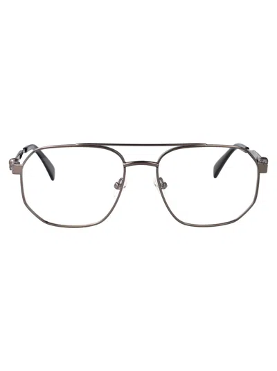 Alexander Mcqueen Ruthenium Metal Optical Glasses In Black