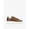 ALEXANDER MCQUEEN MENS DARK BROWN TUSCAN PLATFORM LEATHER LOW-TOP TRAINERS EUR 45 / 11 UK
