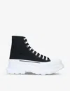 Alexander Mcqueen Alexander Mc Queen Black Canvas Tread Slick Boots In Black