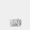 Alexander Mcqueen The Seal Mini Metallic Leather Crossbody Bag In Silver