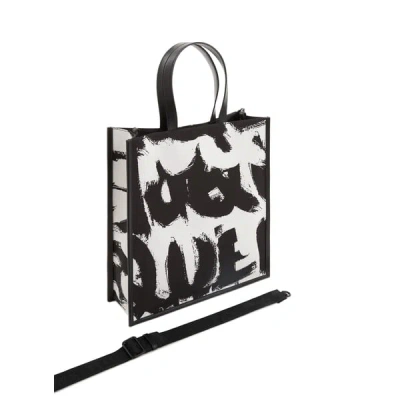 Alexander Mcqueen Printed Tote Bag In Black