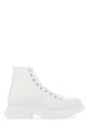 Alexander Mcqueen Sack Sneaker In Canvas With Leather Interior In White