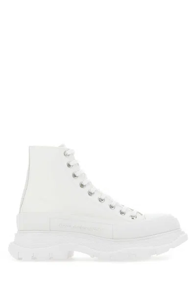 ALEXANDER MCQUEEN ALEXANDER MCQUEEN SACK SNEAKER IN CANVAS WITH LEATHER INTERIOR