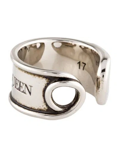Pre-owned Alexander Mcqueen Safety Pin Logo Band Ring In Multi