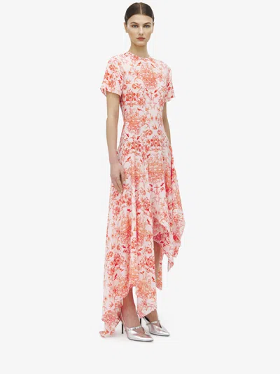 Alexander Mcqueen Sailor Tattoo Asymmetric Dress In Multi