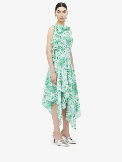 Alexander Mcqueen Sailor Tattoo Asymmetric Dress In Multi
