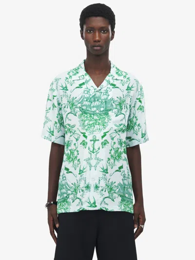 Alexander Mcqueen Sailor Tattoo Hawaiian Shirt In Multi
