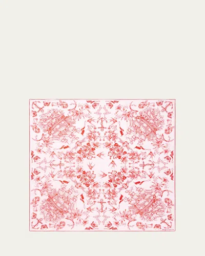 Alexander Mcqueen Sailor Tattoo Silk Scarf In Neutral