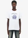 Alexander Mcqueen White Crewneck T-shirt With Logo Print On The Front In Cotton Man In White