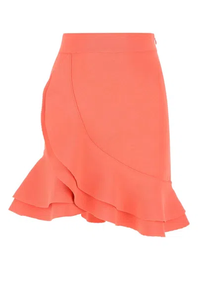 Alexander Mcqueen Salmon Stretch Viscose Blend Mini Skirt In Pink