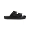 Alexander Mcqueen Double-strap Sandals In Leather In Black