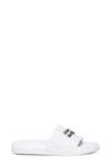 Alexander Mcqueen White Logo Pool Slides In Rubber In White