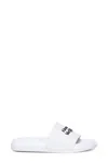 Alexander Mcqueen White Logo Pool Slides In Rubber In White