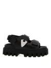 Alexander Mcqueen Leather Platform Sandals In Black