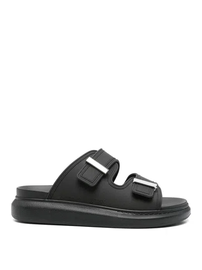 Alexander Mcqueen Hybrid Black Rubber Double-strap Sandals