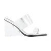 Alexander Mcqueen Square-toe Wedge-platform Sandals In Transparent