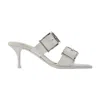 Alexander Mcqueen Sandals  Ivory/silver Leather In Multi