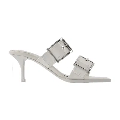 Alexander Mcqueen Sandals  Ivory/silver Leather In Multi