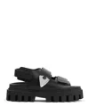 Alexander Mcqueen Leather Platform Sandals In Black