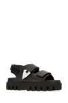 Alexander Mcqueen Leather Dual-grip Platform Sandals In Black