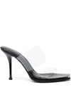 Alexander Mcqueen Open-toe Leather 100mm Mules In Black