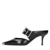 Alexander Mcqueen 115 Toe Cap Punk Leather Mules In Nero Neri E Grigi