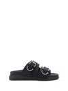 Alexander Mcqueen Buckle-strap Sandals In Black/silver