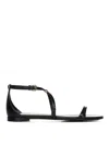 Alexander Mcqueen Ankle-strap Leather Sandals In Negro
