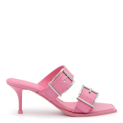 Alexander Mcqueen Sandals In Sugar Pink/silver