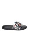 Alexander Mcqueen Graphic Logo Print Pool Slides In White
