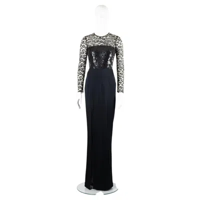 Pre-owned Alexander Mcqueen Sarah Burton Circa 2012 Leopard Lace Sequin Gown In Black