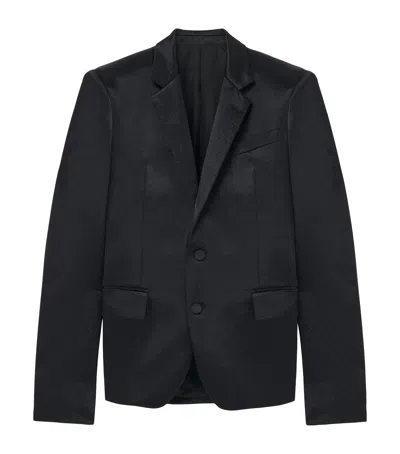 Alexander Mcqueen Satin Blazer In Black
