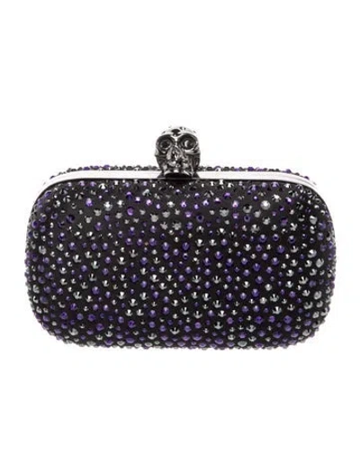 Pre-owned Alexander Mcqueen Satin Clutch In Black