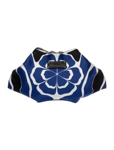 Pre-owned Alexander Mcqueen Satin Clutch In Blue