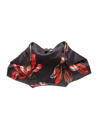 Pre-owned Alexander Mcqueen Satin Clutch In Blue