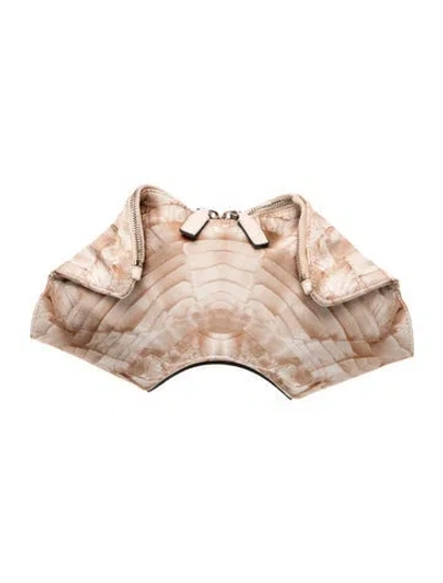 Pre-owned Alexander Mcqueen Satin Clutch In Neutral