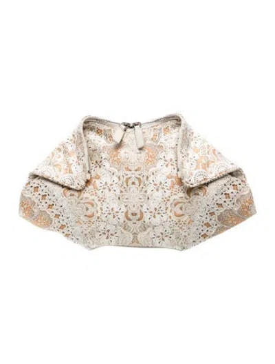 Pre-owned Alexander Mcqueen Satin Clutch In Neutral