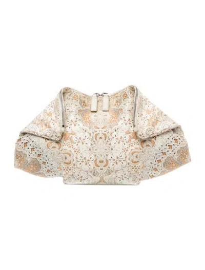 Pre-owned Alexander Mcqueen Satin Clutch In Neutral